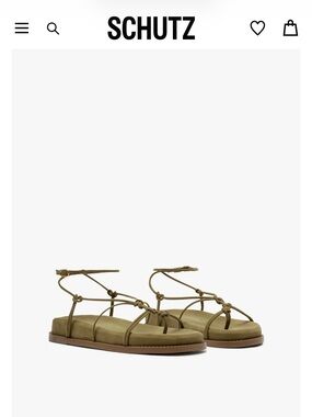 SCHUTZ Olive Knot-Strap Flat Sandals